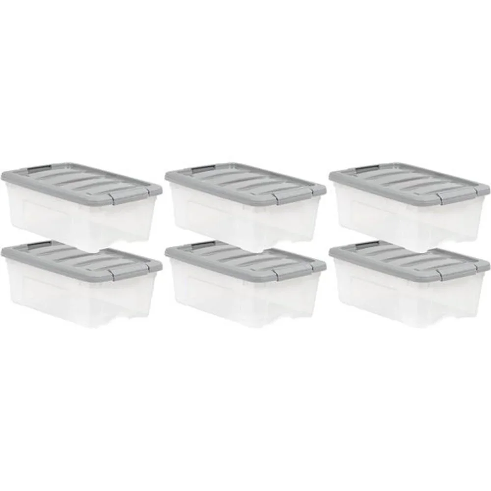 Plastic Storage Containers with Secure Latching Lids, Stackable